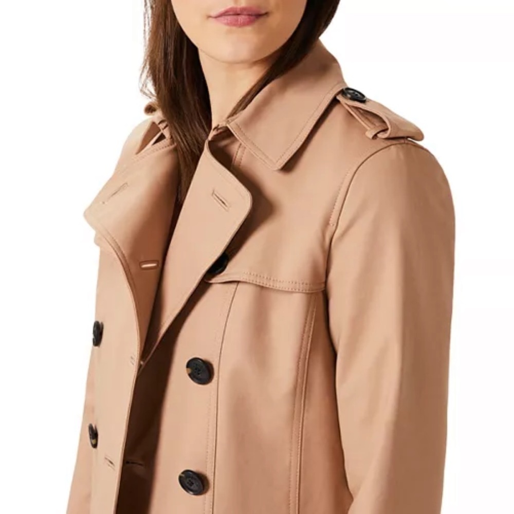 Hobbs London classic Beige Tan Double Breasted Button Trench Coat Classic - Picture 7 of 13